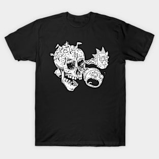 Rick Morty Skull With Rm Eyes T-Shirt